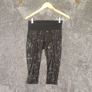 Lululemon Pedal Pace Crop Star Crushed Coal Blsck Gym Running Leggings Size 6